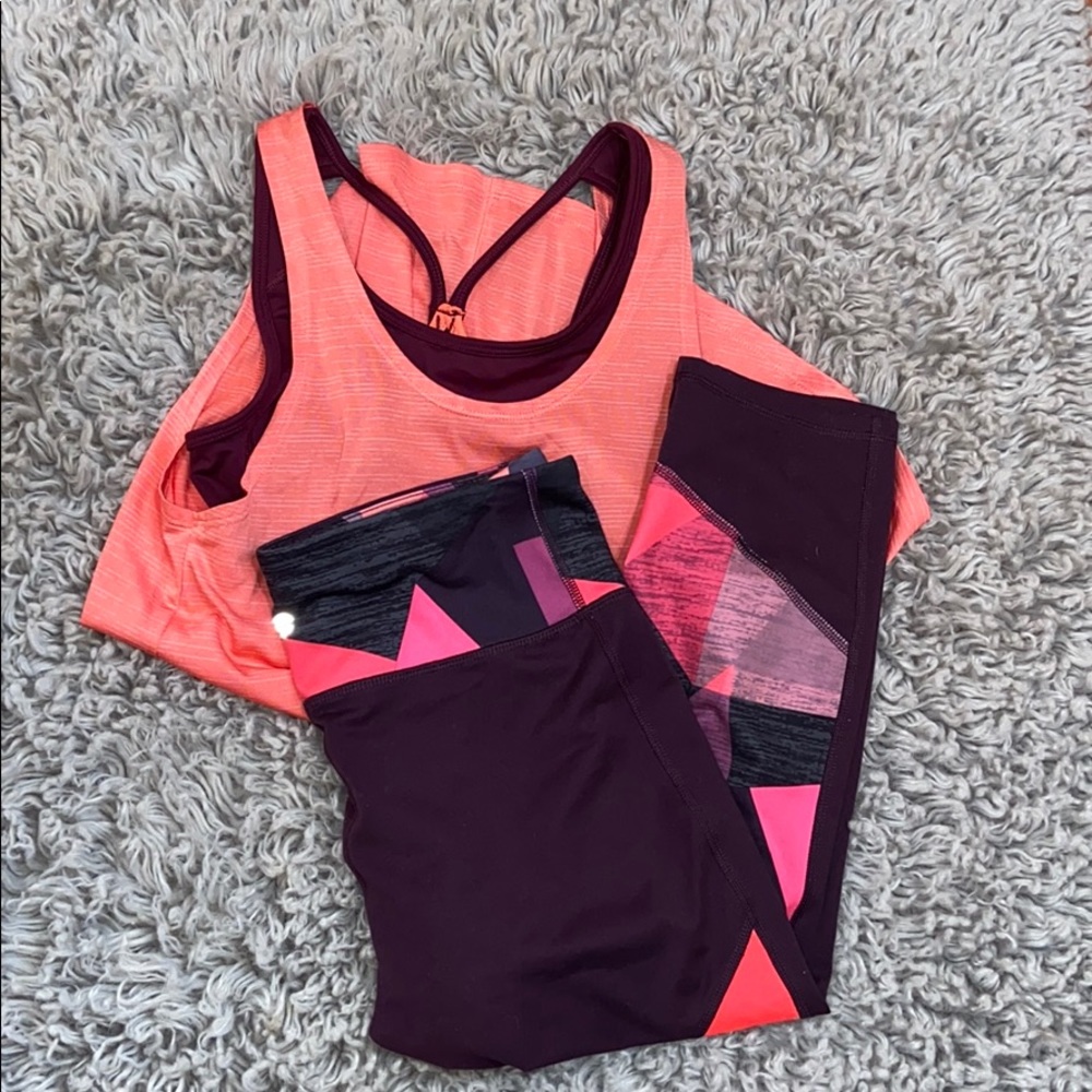 Champion workout yoga gear top and bottoms